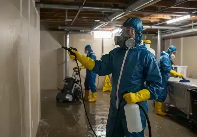 Basement Sanitization and Antimicrobial Treatment process in Southbridge, MA