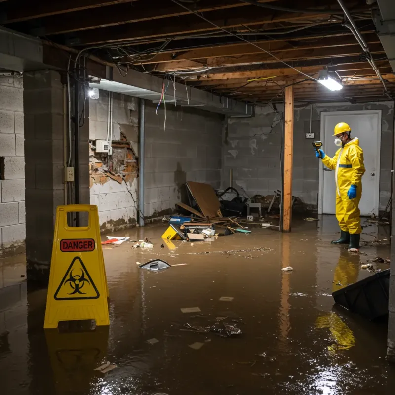 Flooded Basement Electrical Hazard in Southbridge, MA Property